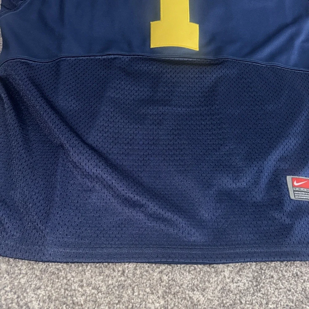 Nike Michigan Wolverines EDWARDS #1 NCAA‎ Football Jersey Sz 50 Navy Blue Sewn